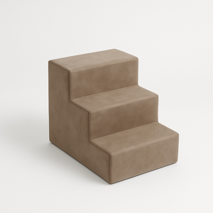Escadinha Pet Escada Luxo 3 Degraus Suede Capuccino
