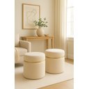 Ver imagem 1 de Kit Puffs com Cinta Dourada Superior Palha Veludo