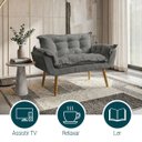 Ver imagem 4 de Namoradeira Decorativa Confortável para Sala Recepção Consultório Manicure Alice Suede