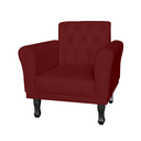 Ver imagem 1 de Poltrona Decorativa Pés Luis VX Para Recepção Classic Suede Vermelho Bordo - LM DECOR