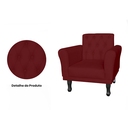 Ver imagem 2 de Poltrona Decorativa Pés Luis VX Para Recepção Classic Suede Vermelho Bordo - LM DECOR