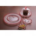 Ver imagem 5 de Prato Raso de Cristal Coração Borda Rosa 28cm 1685 - Lyor