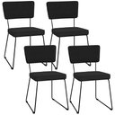 Ver imagem 1 de Kit 04 Cadeiras Decorativas Para Sala De Jantar Allana L02 Suede Preto - Lyam Decor
