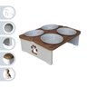 Comedouro Elevado Quadruplo Cachorro Pet Mdf - Porcelana - 1