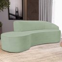 Ver imagem 2 de Sofá 3 Lugares Curvo Sala de Estar Living Firenze Direito D02 Linho Verde 210 cm D-477 - Lyam