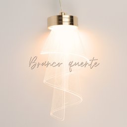 Luminária Pendente Véu 3k 4k 6k Metaldourado+acrílico Bivolt - 5