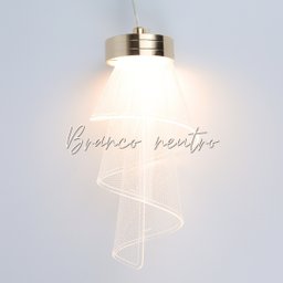 Luminária Pendente Véu 3k 4k 6k Metaldourado+acrílico Bivolt - 3