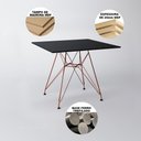 Ver imagem 5 de Mesa De Jantar Quadrada Preta 90Cm Com 4 Cadeiras Preta Base De Ferro Cobre Cor: Preto