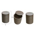 Ver imagem 3 de Kit 3 Puff Baú Banquinho Apoio Para Pés Organizador Porta Objetos BGPLASTICOS BGBP MARROM CHOCOLATE
