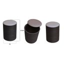 Ver imagem 2 de Kit 3 Puff Baú Banquinho Apoio Para Pés Organizador Porta Objetos BGPLASTICOS BGBP MARROM CHOCOLATE