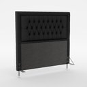Ver imagem 2 de Kit Cabeceira Estofada Decorativa Pegasus e Calçadeira Sagitarius 140 Para Cama de Casal Sued Preto