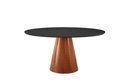 Ver imagem 1 de Mesa de Jantar Gênova 130cm Tampo Redondo Vidro Móveis Minas Preto