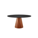 Ver imagem 1 de Mesa de Jantar Gênova 130cm Tampo Redondo Vidro Móveis Minas Preto