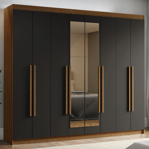 Guarda-roupa Casal 8 Portas Batentes com Espelho Venus Madesa