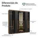 Ver imagem 5 de Guarda-roupa Casal 8 Portas Batentes com Espelho Venus Madesa