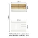 Ver imagem 4 de Armário de Cozinha Compacta 120cm Branco Glamy Madesa 02
