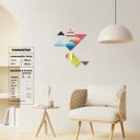 Ver imagem 2 de Geométrico Linhas Horizontais Coloridas - Quadros ou Placas Modulares com 9 Peças