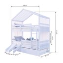Ver imagem 3 de Treliche Solteiro Casinha Cortina e Kit Escada/Escorregador Grade Proteção Madeira Maciça Branco