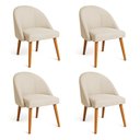 Ver imagem 1 de Kit 04 Cadeiras Poltrona de Jantar Luna Suede Pés Palito Castanho - Pallazio