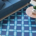 Ver imagem 1 de Tapete Corttex Berlim Geométrico Azul Escuro - 2m x 2,40m de Largura