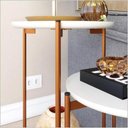 Ver imagem 3 de Conjunto Mesa de Centro e Lateral Liora Branca com Pés de Ferro Bronze