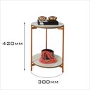 Ver imagem 6 de Conjunto Mesa de Centro e Lateral Liora Branca com Pés de Ferro Bronze