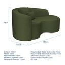 Ver imagem 3 de Recamier Curvo Orgânico 150cm 2 Lugares Lado Direito para Sala de Estar Linho Londres