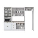 Ver imagem 4 de Cozinha Modulada Henn Americana 7 Peças (2aéreos+1balcão+1paneleiro+3complementos) C5p64 Branco-