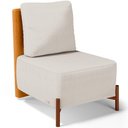 Ver imagem 1 de Poltrona Decorativa Living Pés Madeira Hungria L02 Couríssimo Whisky Linho Cru - Lyam
