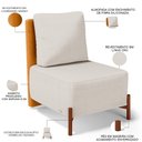 Ver mais imagens de Poltrona Decorativa Living Pés Madeira Hungria L02 Couríssimo Whisky Linho Cru - Lyam