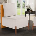 Ver imagem 7 de Poltrona Decorativa Living Pés Madeira Hungria L02 Couríssimo Whisky Linho Cru - Lyam