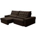 Ver imagem 1 de Sofá Retrátil Reclinável para Sala 4 Lugares 290cm Nebrasca F04 Veludo Marrom Escuro - Lyam Decor