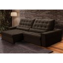 Ver imagem 2 de Sofá Retrátil Reclinável para Sala 4 Lugares 290cm Nebrasca F04 Veludo Marrom Escuro - Lyam Decor