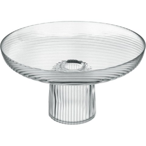 Centro de Mesa Decorativo de Vidro Transparente 17x30x30cm Sala Jantar Decoração