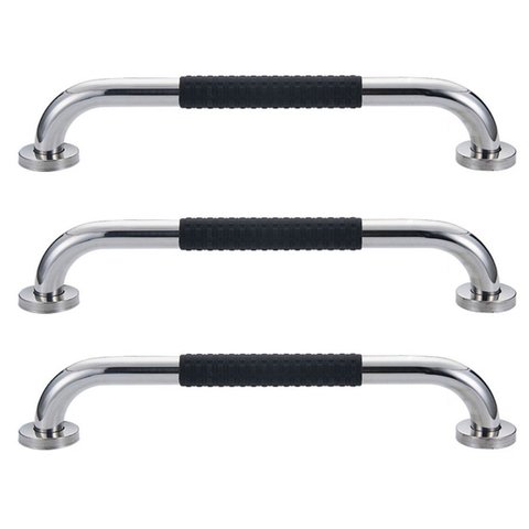 Barra de Apoio 30cm Inox Suporte Antiderrapante Kit 3 unidades Idoso Deficiente Banheiro Box Quarto 