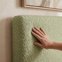 Ver imagem 4 de Cabeceira Painel Suspenso Solteiro 100 cm Luna Retangular Boucle Oliva Artte