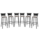 Ver imagem 1 de Kit 6 Banquetas para Bancada Banco Alto Junco Preto Balcão Cozinha Gourmet Bar Área de Lazer Piscina