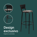 Ver imagem 4 de Kit 6 Banquetas para Bancada Banco Alto Junco Preto Balcão Cozinha Gourmet Bar Área de Lazer Piscina