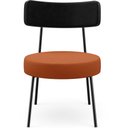 Ver imagem 3 de Poltrona Decorativa Para Sala De Estar Base Fixa Londres L02 Couríssimo Preto Tecido Terracota - Lya