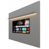 Painel para TV 2.3 Ripado com LED Nobre Cinza - Gelius Móveis - 1