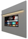 Ver imagem 1 de Painel para TV 2.3 Ripado com LED Nobre Cinza - Gelius Móveis