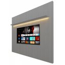 Ver imagem 1 de Painel para TV 2.3 Ripado com LED Nobre Cinza - Gelius Móveis