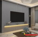Ver imagem 3 de Painel para TV 2.3 Ripado com LED Nobre Cinza - Gelius Móveis