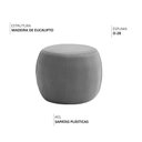 Ver imagem 3 de Puff Decorativo Redondo Golf 55x55cm Poliéster Cinza - Nexta Casa
