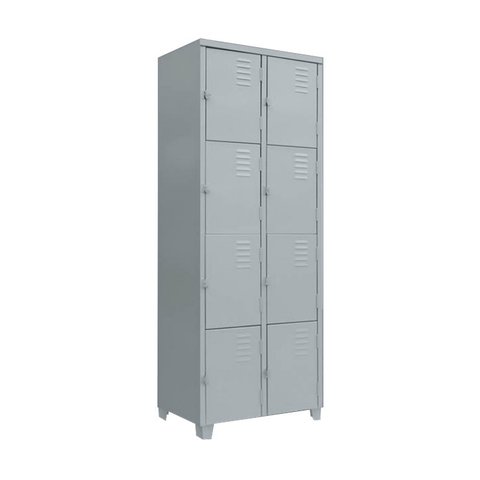 Armário Roupeiro de Aço Vestiário Academia 4/8 Portas Locker Cinza