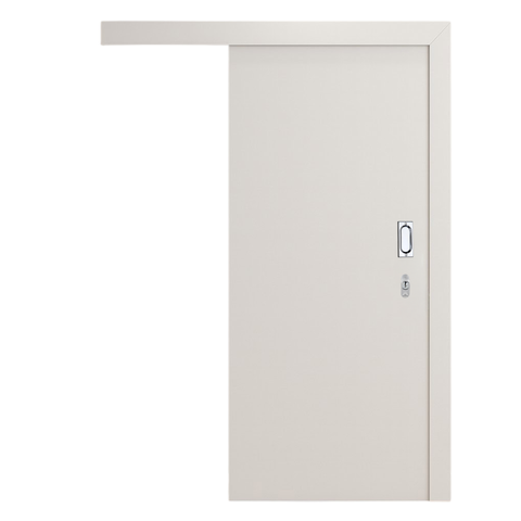 Porta de Correr Branca 70x210 Cm com Fechadura e Puxador