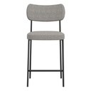 Ver imagem 2 de Banqueta Média para Cozinha Lila Estofada com Encosto Linho Cinza - Desk Design