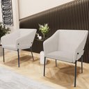 Ver imagem 6 de Kit 2 Cadeiras para Sala de Jantar Estar Living Olívia L02 Linho Cru - Lyam Decor