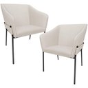 Ver imagem 1 de Kit 2 Cadeiras para Sala de Jantar Estar Living Olívia L02 Linho Cru - Lyam Decor