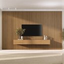 Ver imagem 2 de Rack com Painel Ripado TV 86 Polegadas Planejado 360x230cm Aruá CabeCasa MadeiraOriginals Marrom